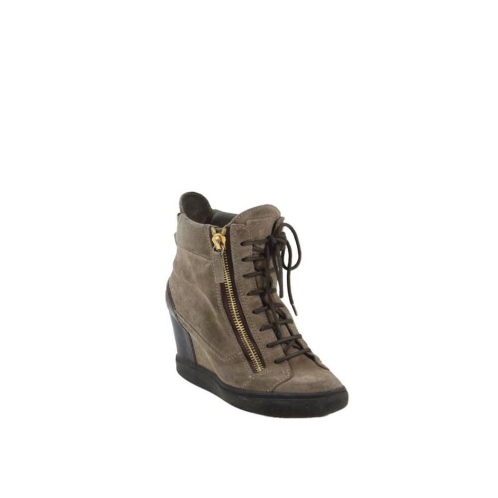Giuseppe Zanotti Womens Suede Lorenz hidden Wedge Boots Brown Size 8